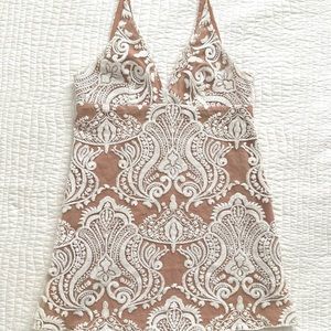 Free People Night Shimmers Mini Dress in Cream